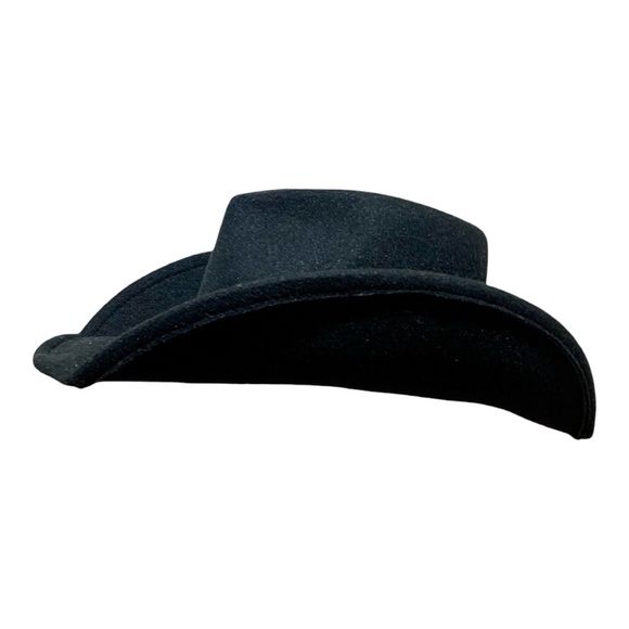 Women’s House of Harlow 1960 Black Cowgirl Hat with Rhinestone Band - Picture 2 of 5